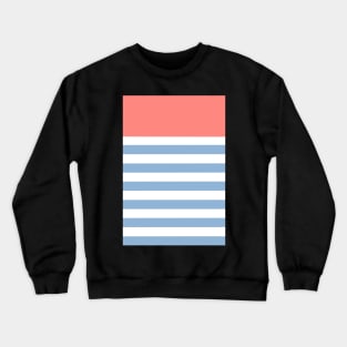 Pink with blue stripe pattern Crewneck Sweatshirt